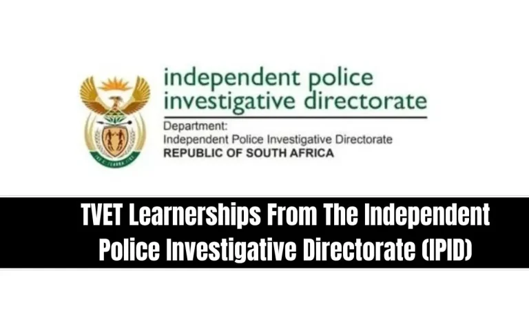 TVET Learnerships From The Independent Police